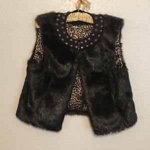 Faux fur vest.